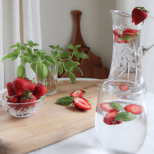  Strawberry basil infused water filled jug 