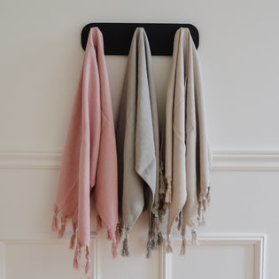  Three Turkish Towels hanging up 